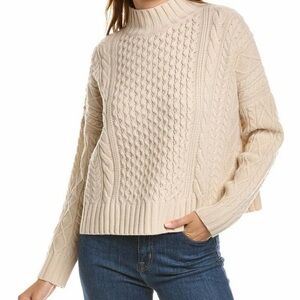 Weekend Max Mara Cream Cable Knit Turtleneck Sweater